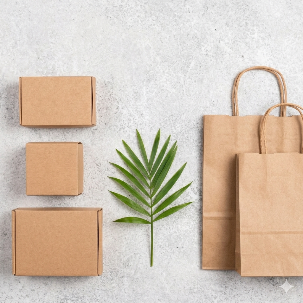 Front view of plain large white paper bag